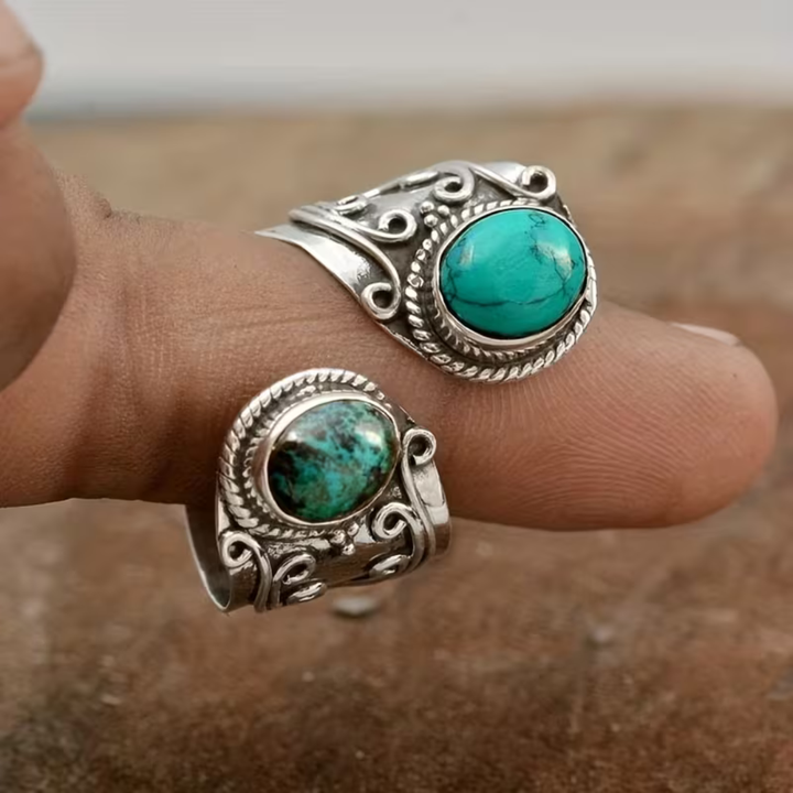 Vintage Boho Mosaic Gem Ring
