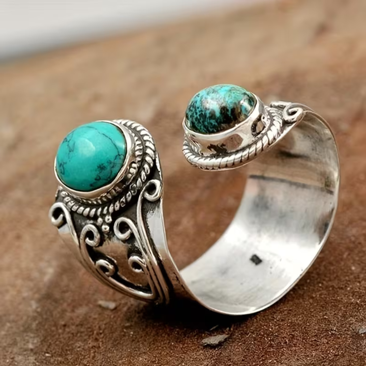 Vintage Boho Mosaic Gem Ring