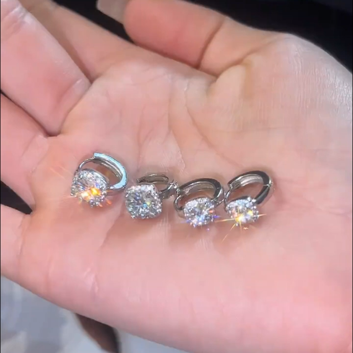 Nadine Square Earrings | White Gold