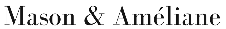 'Mason & Améliane' text on a white background
